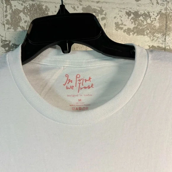 NEW - In Print We Trust - Buckle Up - Baby Tee -  White MEDIUM - Picture 3 of 4